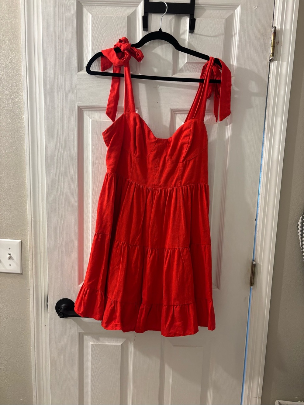 Lulu's Bright Red Tie-Strap Sundress